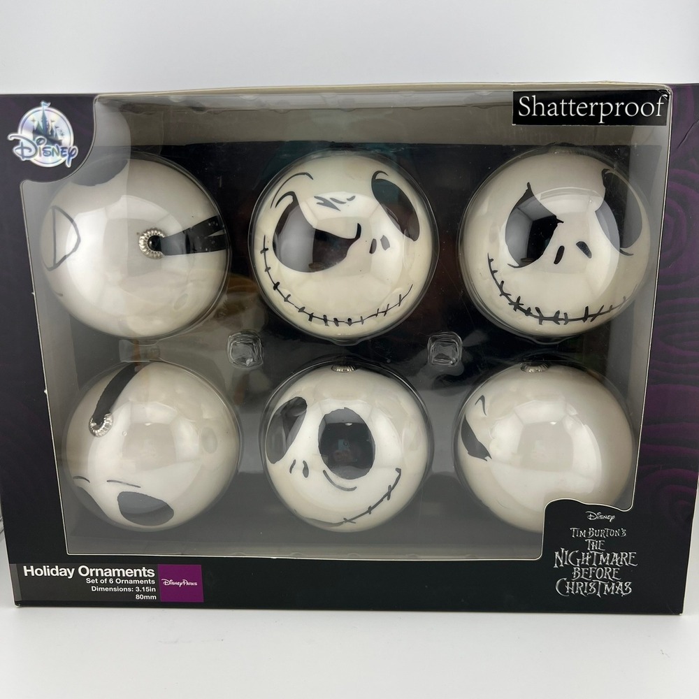 Disney Parks Nightmare Before Christmas Jack Skellington Ornaments Set of 6